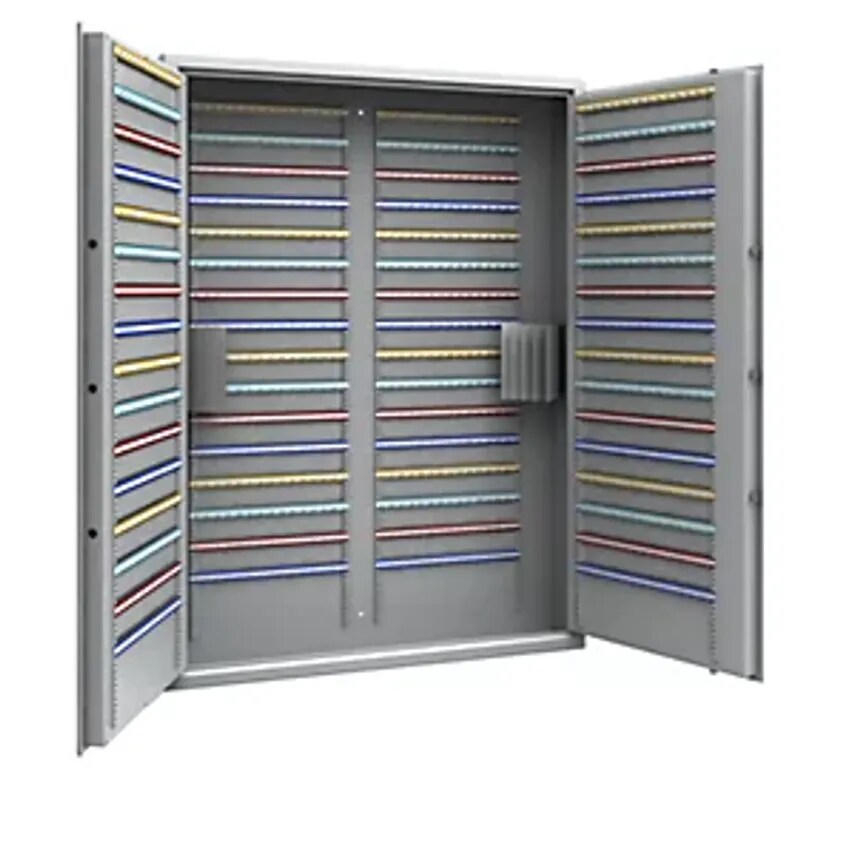 ISS Key Safe, Light Grey, Adjustable Hook Strips, 960 Hooks, HxWxD 1600 X 1200 X