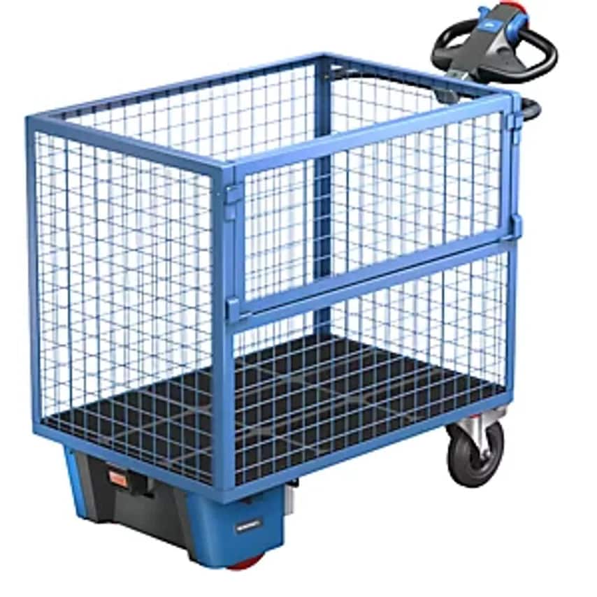 EUROKRAFTpro Box Truck With Electric Drive, Panels Steel Mesh, Without Lid, LxWx