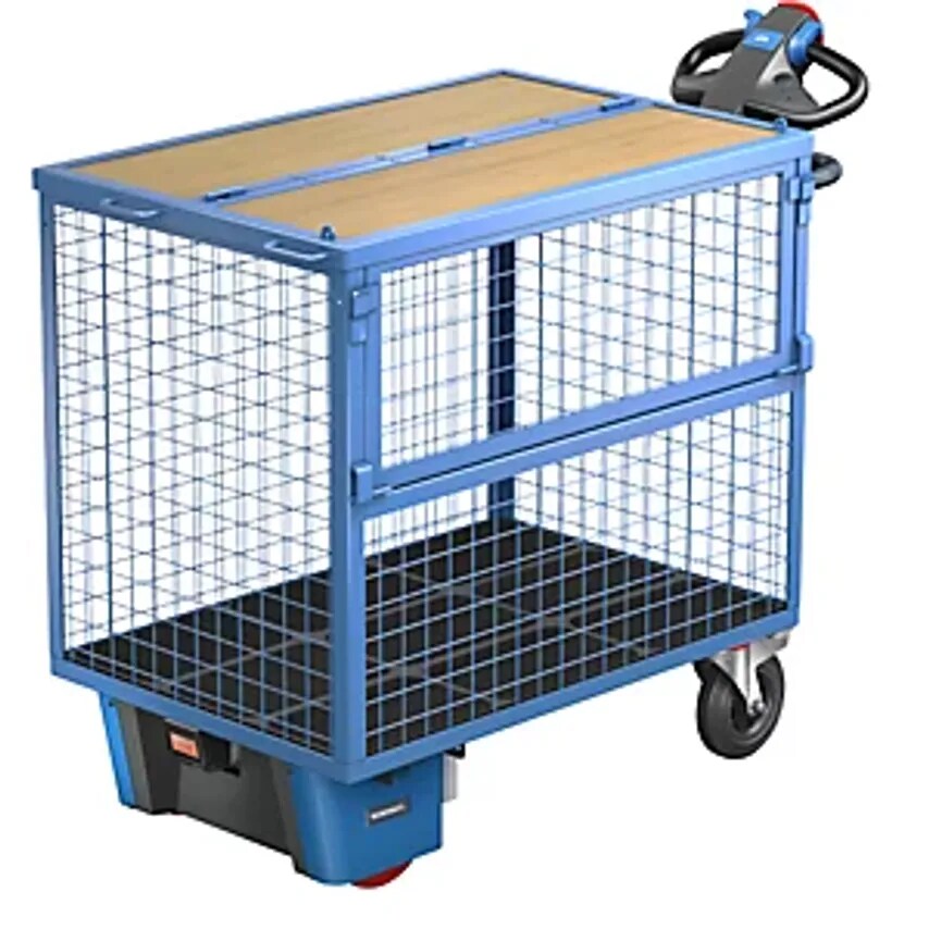 EUROKRAFTpro Box Truck With Electric Drive, Panels Steel Mesh, With Lid, LxWxH 1