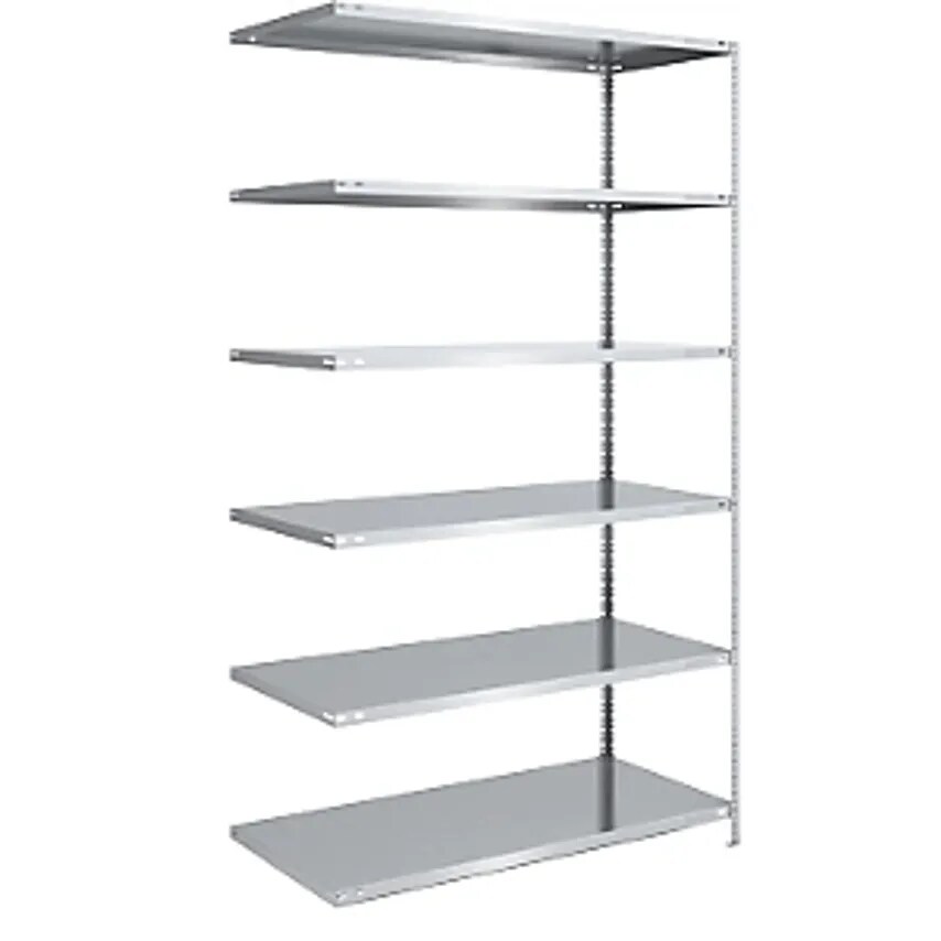 EUROKRAFTpro Bolt-together Shelf Unit - Light Duty - Zinc Plated, Height 2500mm,