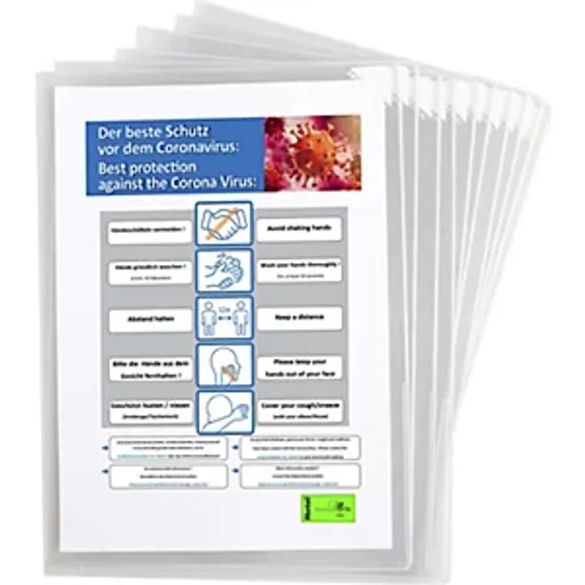 KANG Antimicrobial Transparent Sleeve, For A4 Documents, Pack Of 25, Non-Reflective PVC
