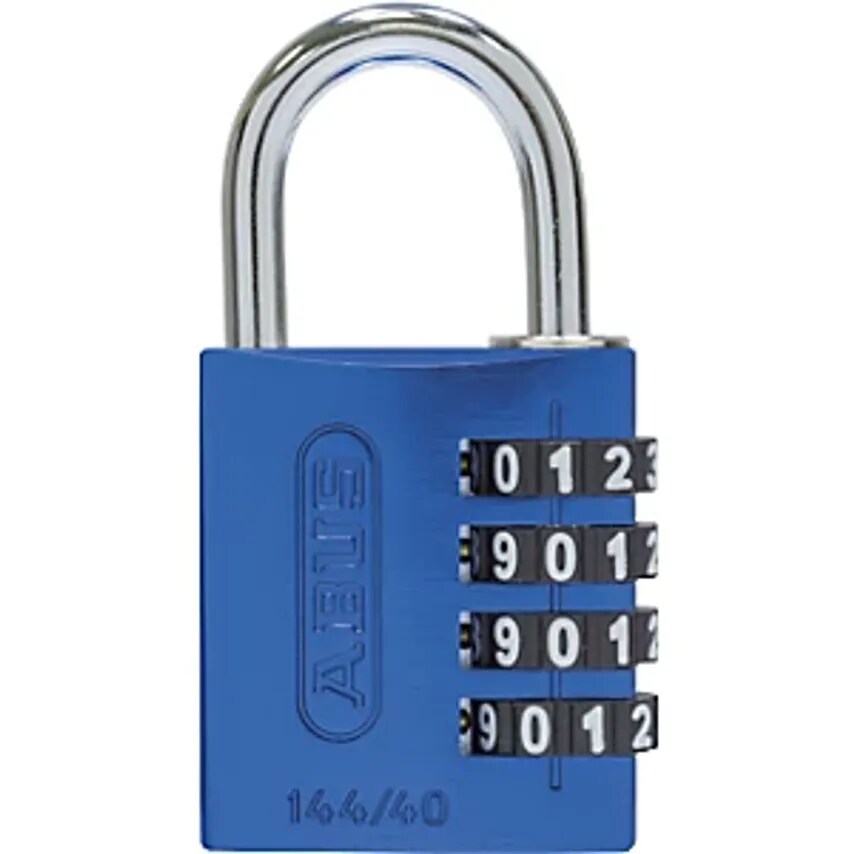 Abus Combination Lock, Aluminium, 144/40 Lock Tag, Pack Of 6, Blue