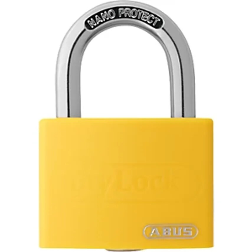Abus Padlock, Can Be Written On, T65AL/40, Pack Of 12, Yellow