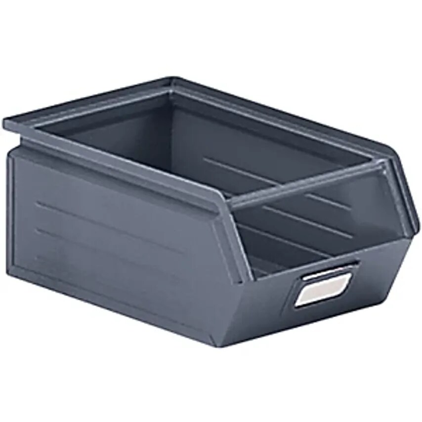 CEHA Open Fronted Storage Bin Sheet Steel, Capacity 7.2 Litres, Basalt Grey