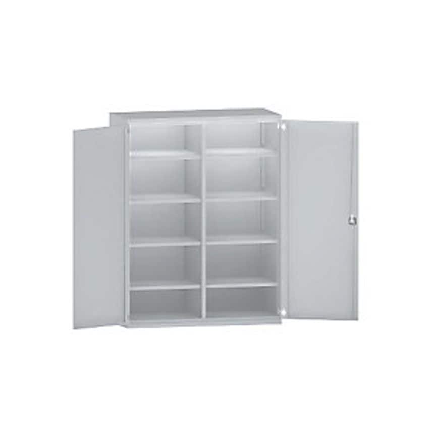 EUROKRAFTpro JUMBO Heavy Duty Cupboard Sheet Steel - 8 Shelves - Light Grey/Ligh