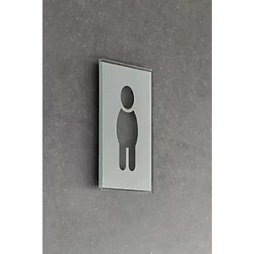 WC Pictogram Door Sign, HxW 148 X 105mm, Self-Adhesive, Men'S