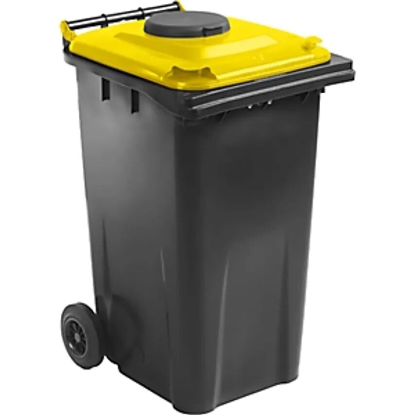 CRAEMER EN 840 Waste Bin With Deposit Hole, 240 L, For Glass, Bottles, Cans, Cha