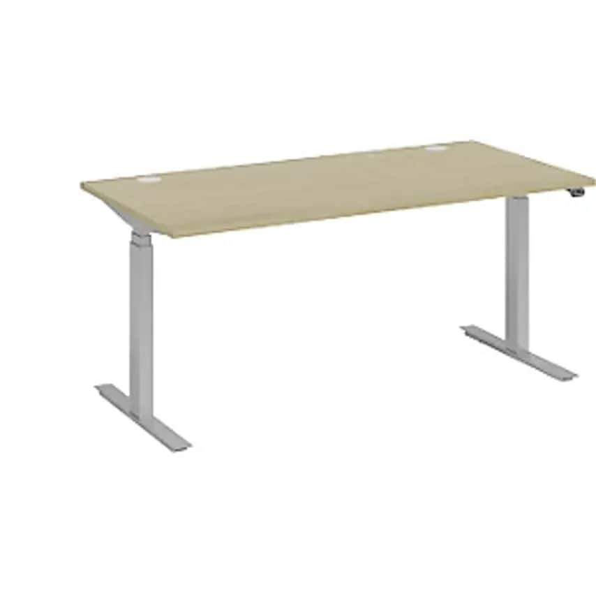 FM BOTTOM-UP Desk, Silver, WxD 1800 X 900mm, Acacia Finish