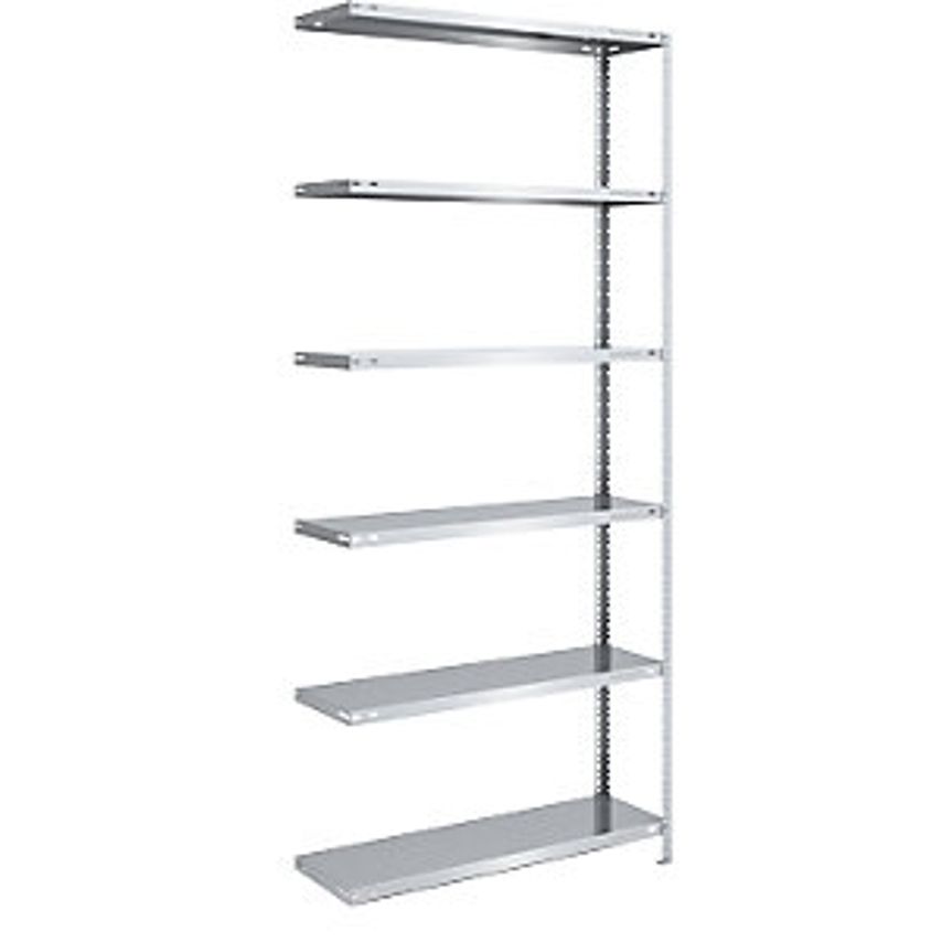 EUROKRAFTpro Bolt-together Shelf Unit - Light Duty - Zinc Plated, Height 2500mm,