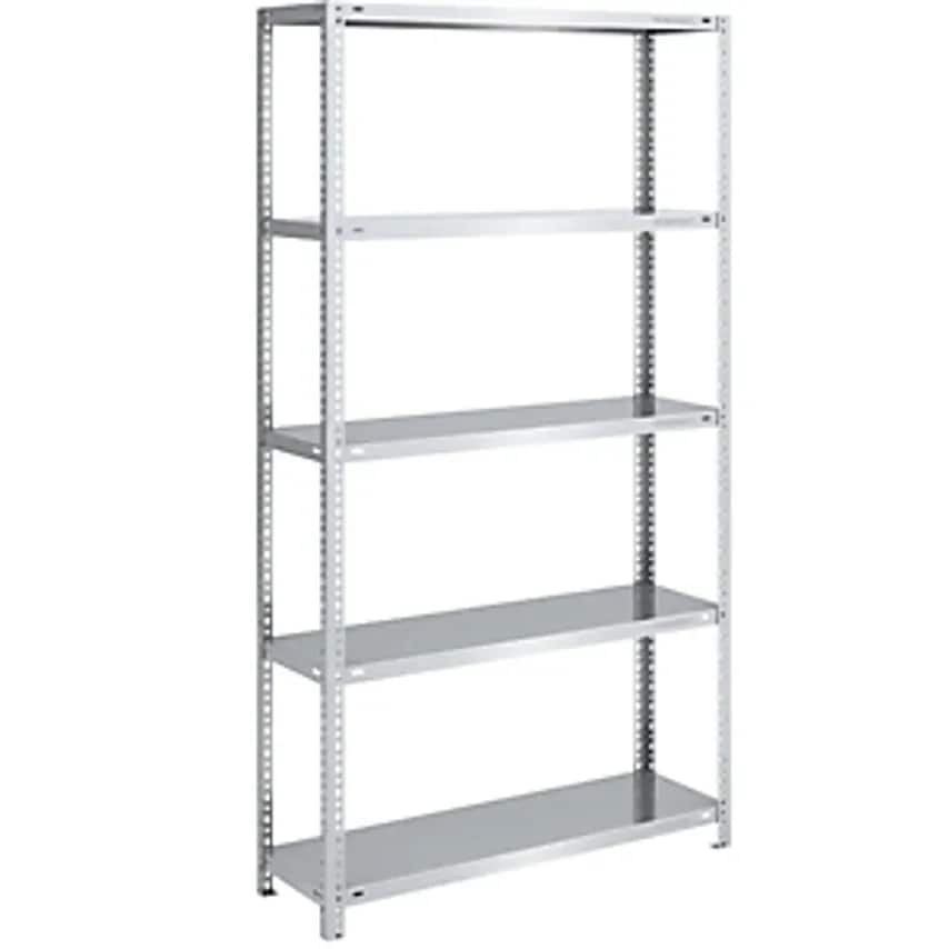 EUROKRAFTpro Bolt-together Shelf Unit - Light Duty - Zinc Plated, Height 2000mm,