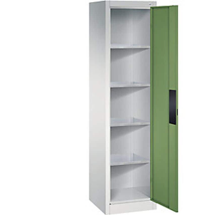 C&P Heavy Duty Workshop Cupboard, Width 502mm, Depth 500mm, Reseda Green Door