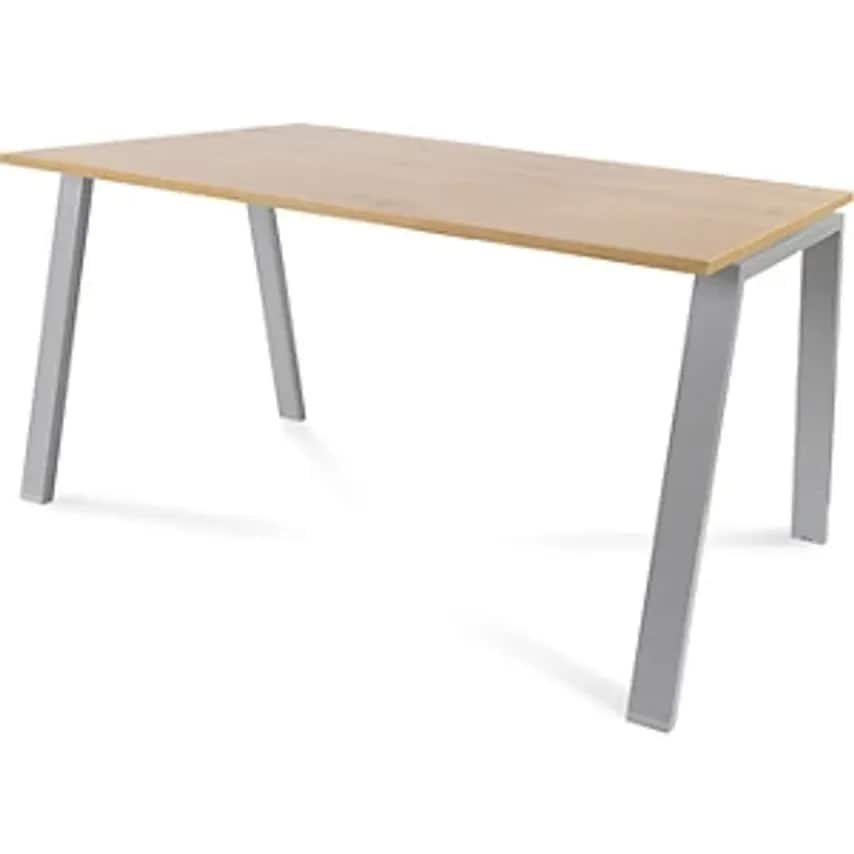 ROCADA BLANCA Desk, HxWxD 740 X 1400 X 800mm, Oak Finish, Grey Frame