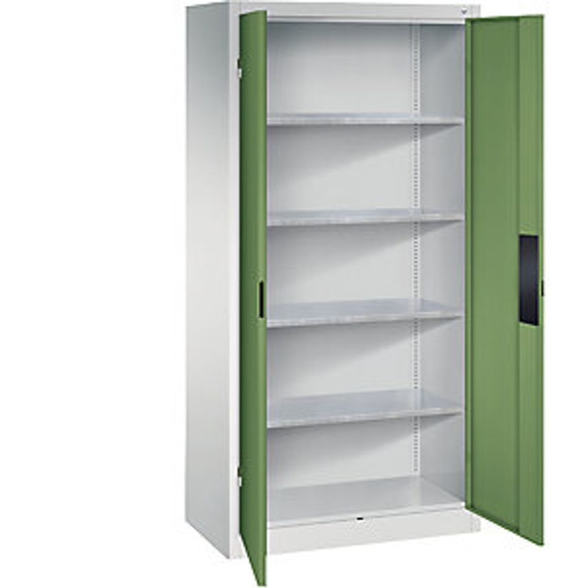 C&P Heavy Duty Workshop Cupboard, Width 930mm, Depth 500mm, Reseda Green Door
