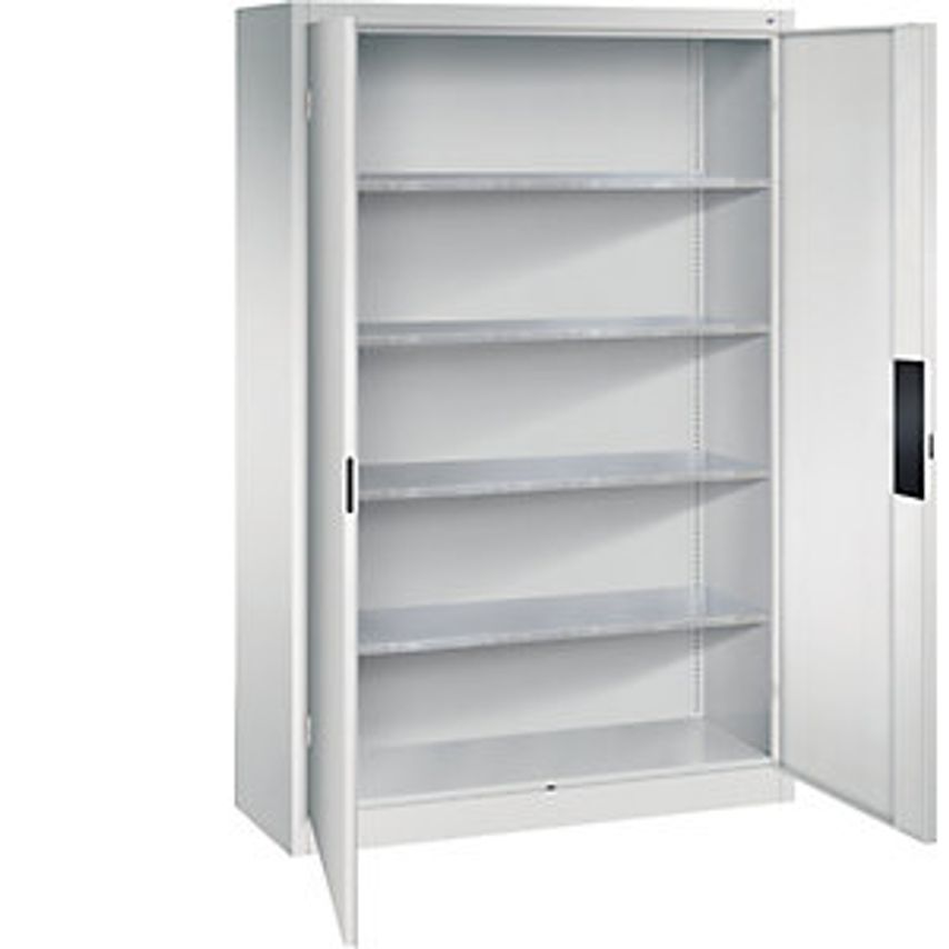 C&P Heavy Duty Workshop Cupboard, Width 1200mm, Depth 400mm, Light Grey Door