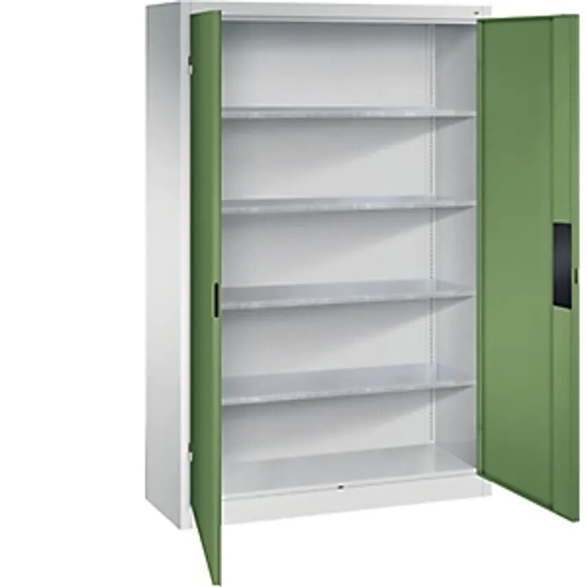 C&P Heavy Duty Workshop Cupboard, Width 1200mm, Depth 400mm, Reseda Green Door