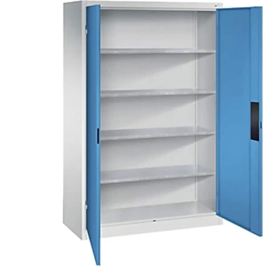 C&P Heavy Duty Workshop Cupboard, Width 1200mm, Depth 500mm, Light Blue Door