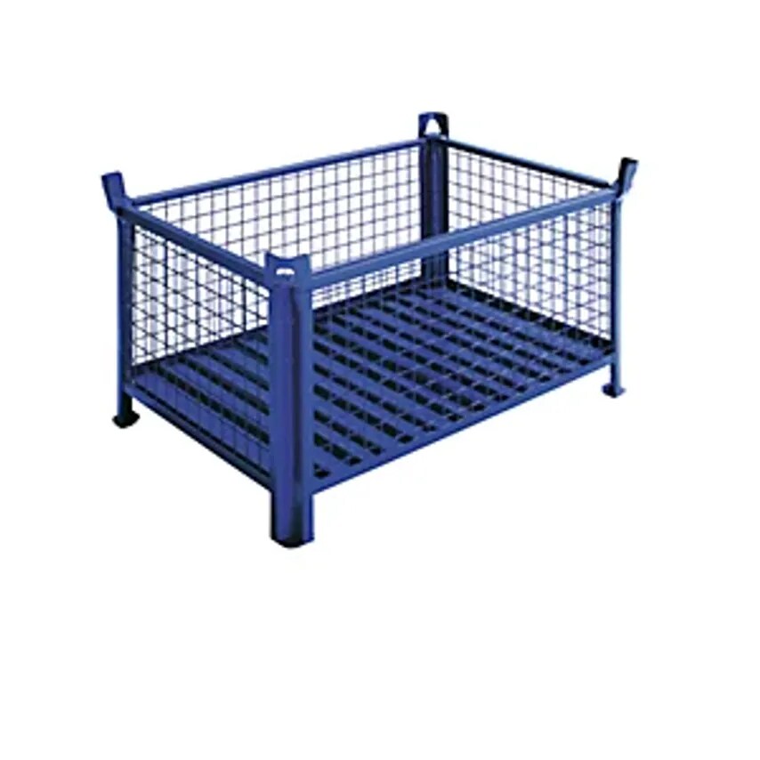 HESON Box Pallet With Sheet Steel Base, LxW 1200 X 800mm, Painted Bl- you get 10