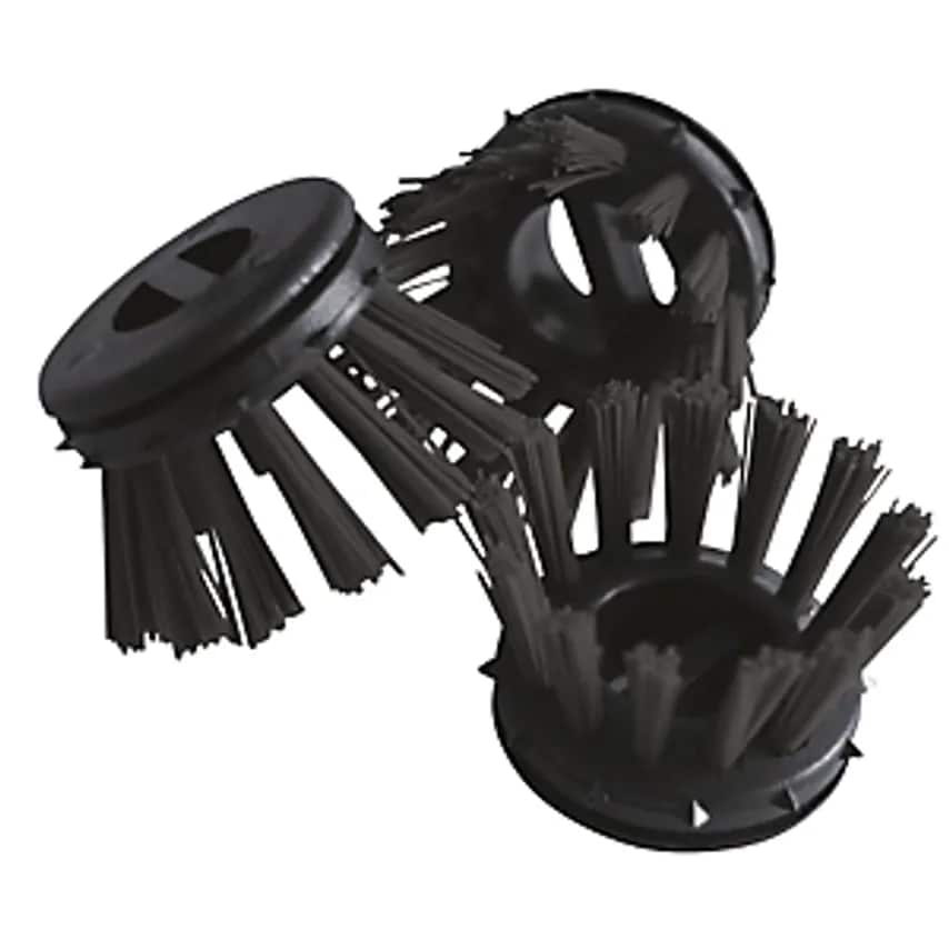 MILTEX Round Brush For Ring Rubber Mats, Plastic, Pack Of 10, Black