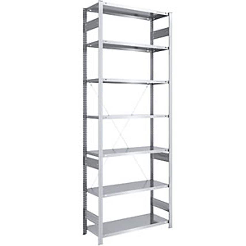 EUROKRAFTpro Boltless Storage Shelving Unit - Zinc Plated - Medium Duty, Shelf H