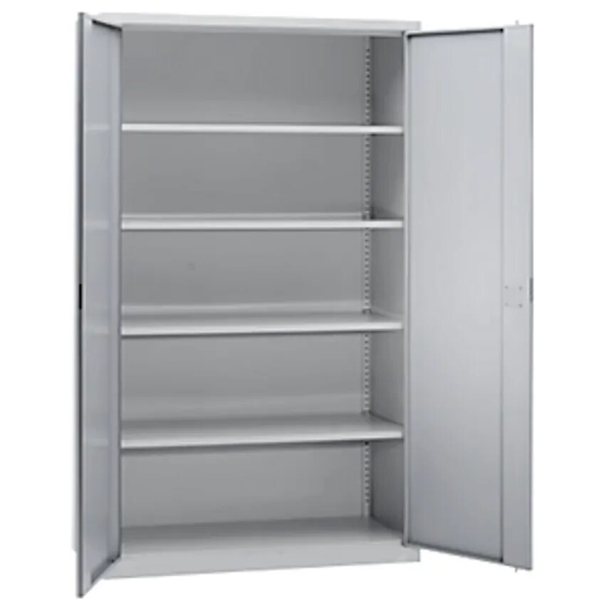 MBA-SYSTEM SP. Z.O.O. Double Door Cupboard, 4 Shelves, Width 1200mm, Light Grey