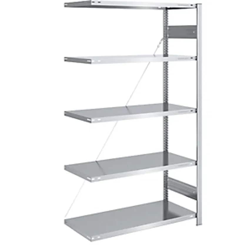EUROKRAFTpro Boltless Storage Shelving Unit - Zinc Plated - Medium Duty, Shelf H