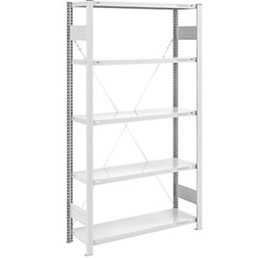 EUROKRAFTpro Boltless Storage Shelving Unit - RAL 7035 - Light Duty, Height 2000