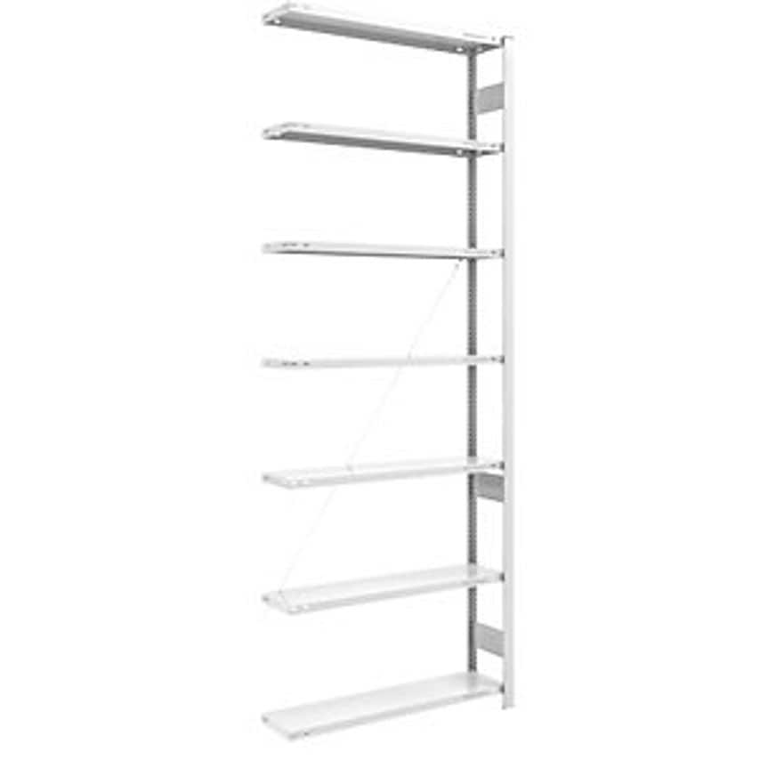 EUROKRAFTpro Boltless Storage Shelving Unit - RAL 7035 - Light Duty, Height 3000