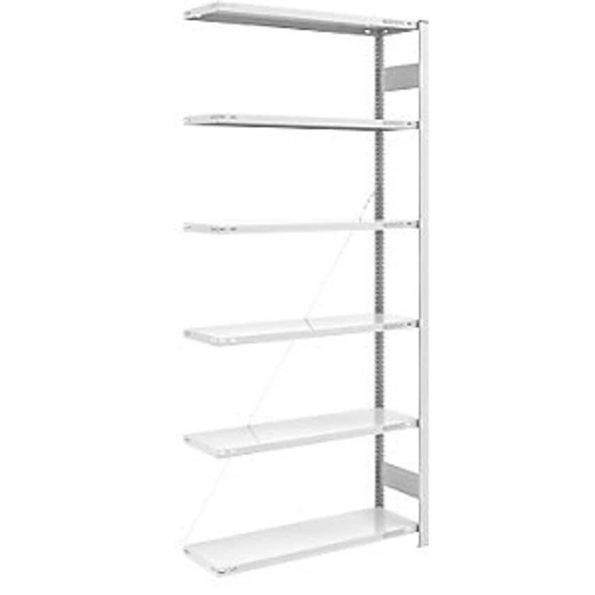 EUROKRAFTpro Boltless Storage Shelving Unit - RAL 7035 - Light Duty, Height 2500