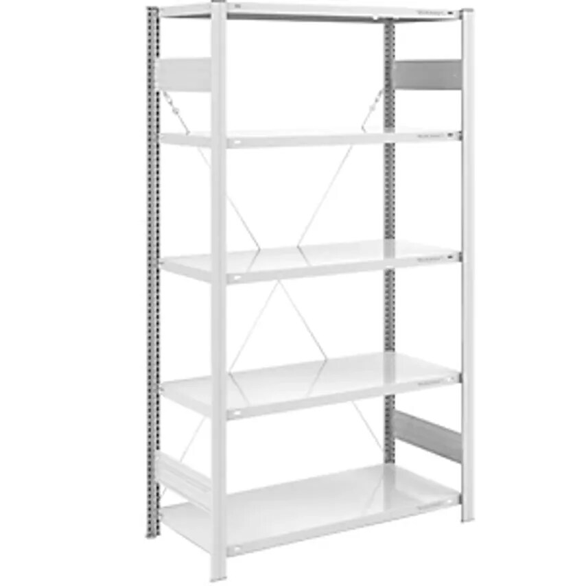 EUROKRAFTpro Boltless Storage Shelving Unit - RAL 7035 - Light Duty, Height 2000