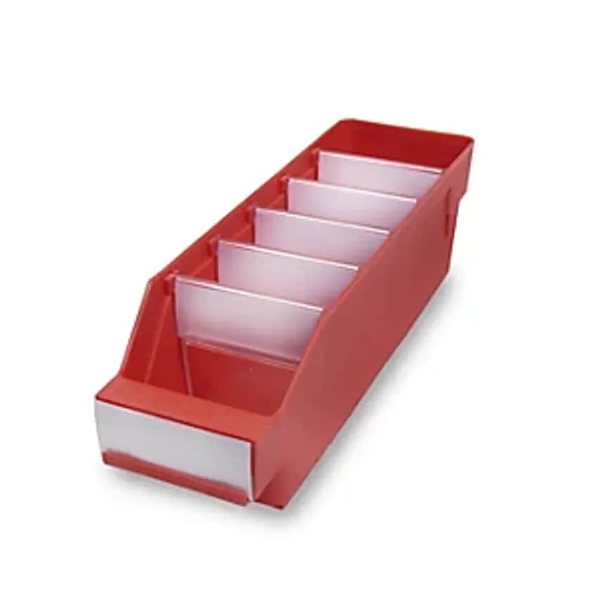 STEMO Shelf Bin Highly Impact Resistant Polypropylene, Red, LxWxH 300 X 90 X 95m