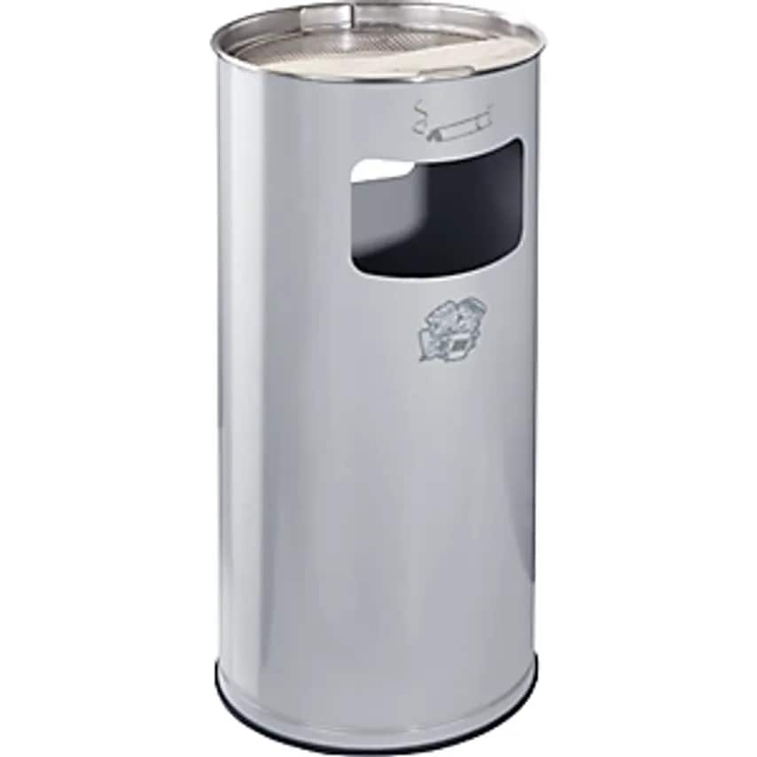 VAR Combination Ashtray, Capacity 37 L, Hx700 X 320mm, Sheet Steel, Silver