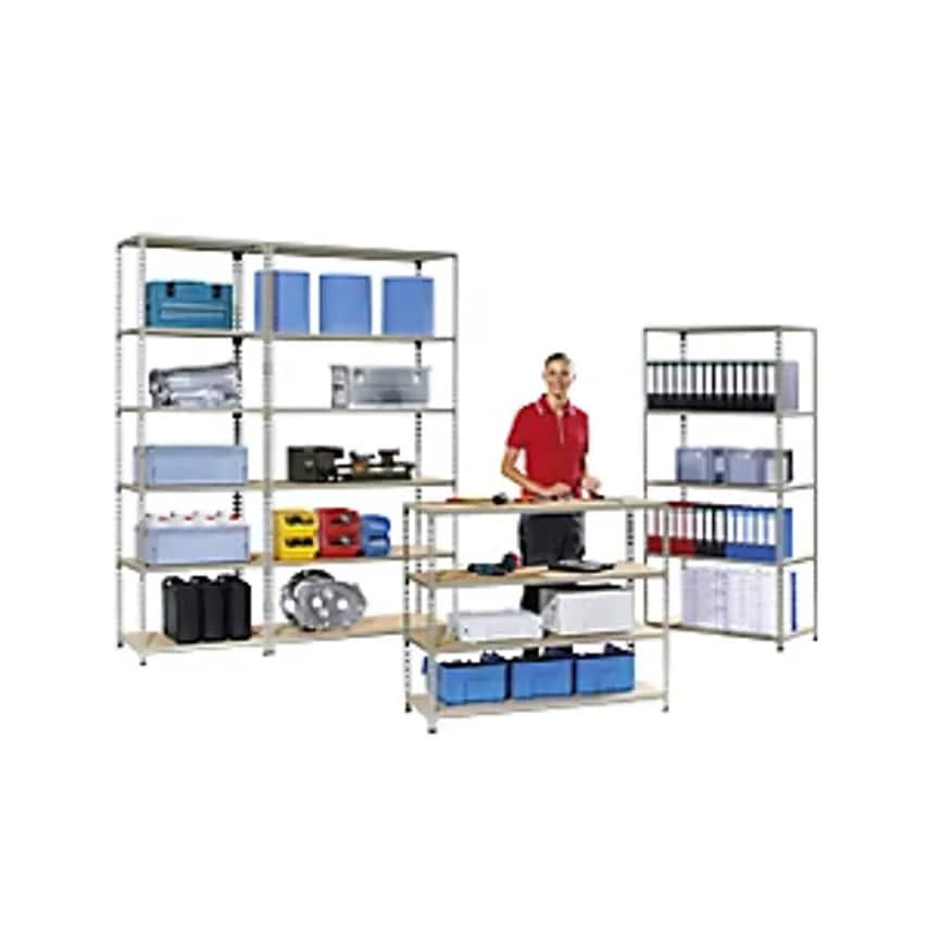 RACKTEC Combination Boltless Shelving Unit, Shelf Unit Height 2438mm, Width X De