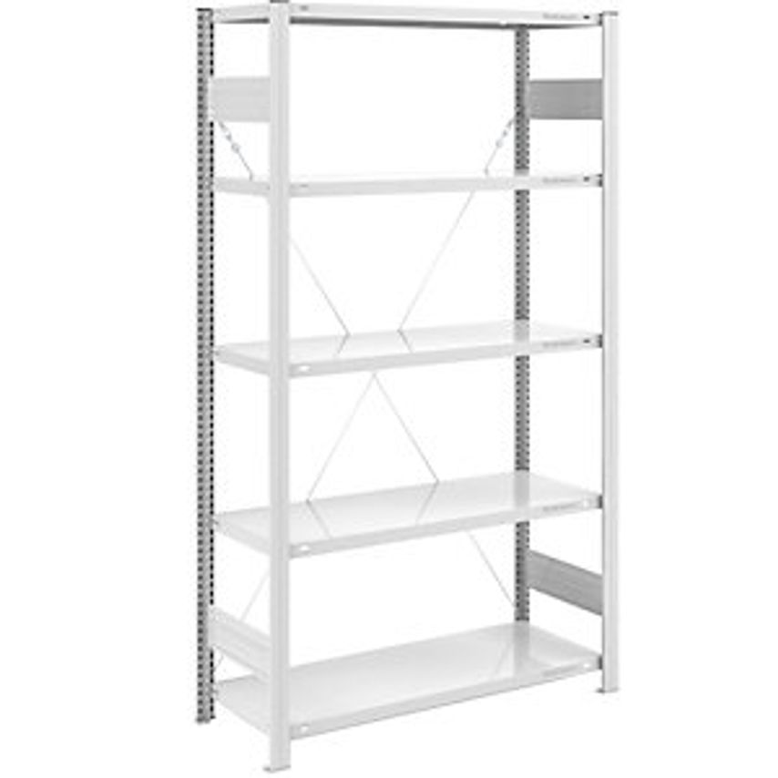 EUROKRAFTpro Boltless Storage Shelving Unit - RAL 7035 - Medium Duty, Height 200