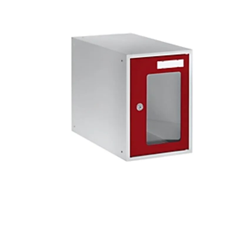 EUROKRAFTpro Cube Lockers With Vision Panel, HxWxD 350 X 250 X 450mm, Door Frame