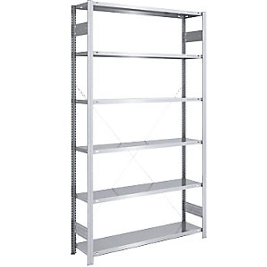 EUROKRAFTpro Wide Span Boltless Shelving Unit - Zinc Plated - Height 2500mm, Max