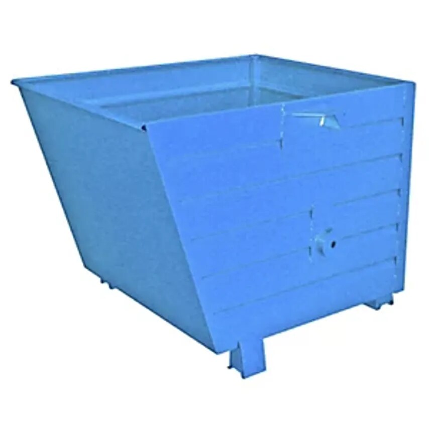 EUROKRAFTpro Tilting Skip, Capacity 0.9 m, Gentian Blue RAL 5010