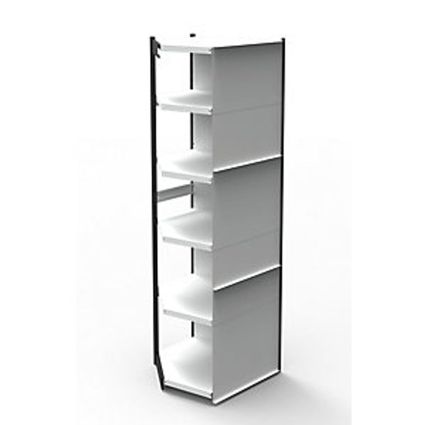 KERKMANN Office Shelf System - With Rear Wall - Shelf Height 2250mm, Corner Shel