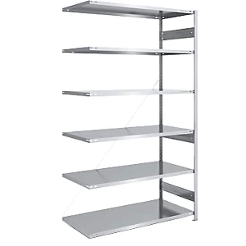 EUROKRAFTpro Wide Span Boltless Shelving Unit - Zinc Plated - Height 2500mm, Max