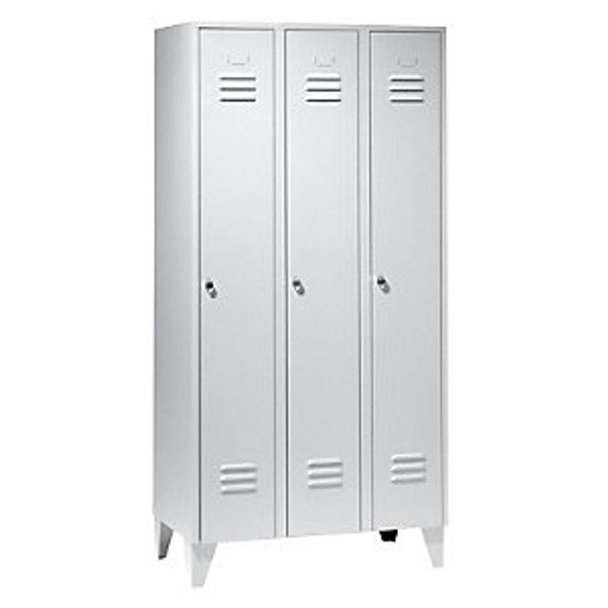 WOLF Steel Locker With Stud Feet - Full Height Compartments - Solid Panel Doors,