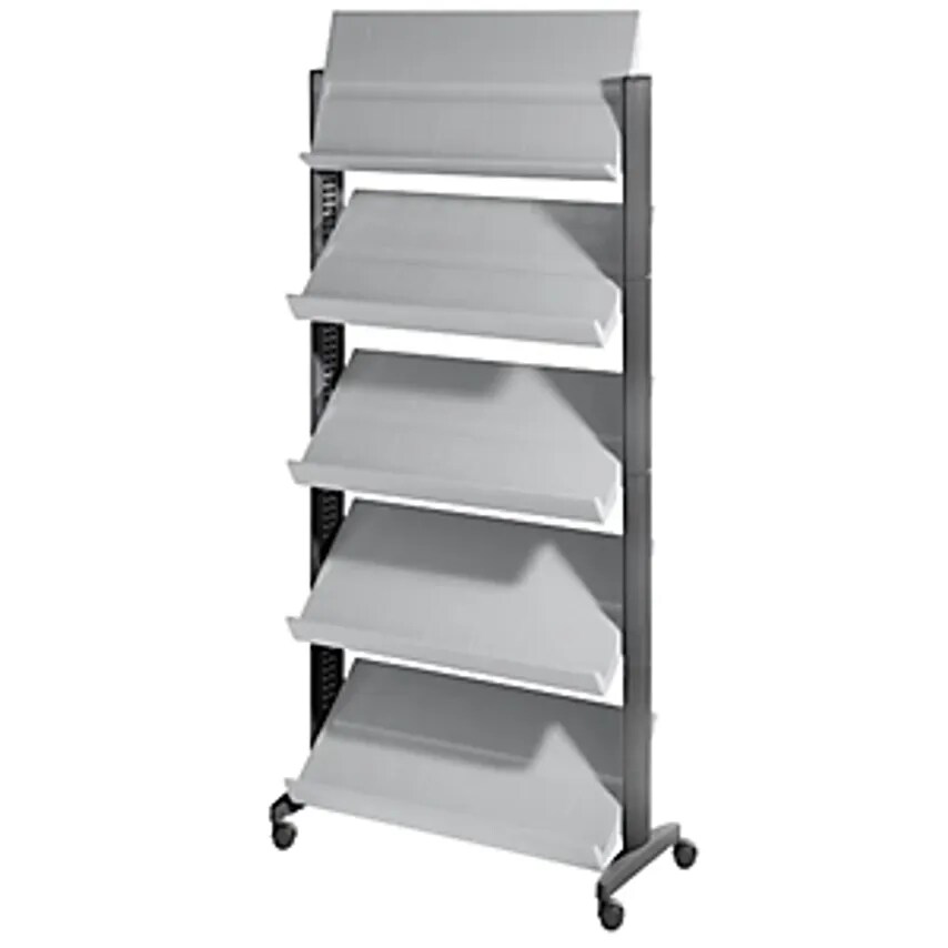 Paperflow Brochure Display Stand Polystyrene, For 15 X A4, Black/Light Grey