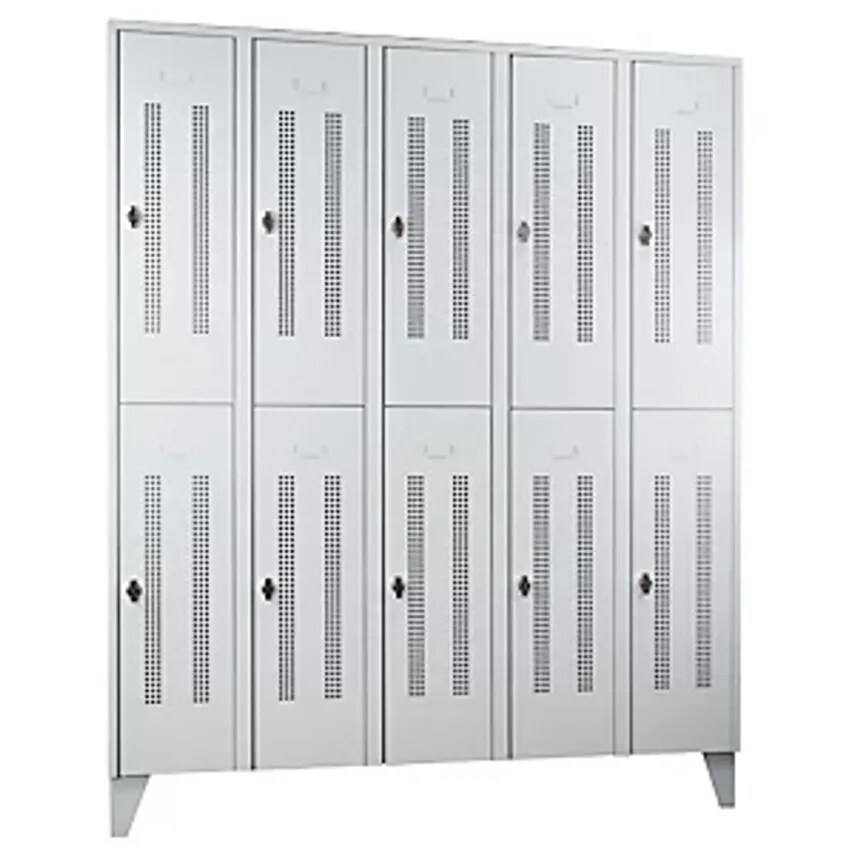WOLF Steel Locker With Stud Feet - Half-Height Compartments - Perforated Metal D