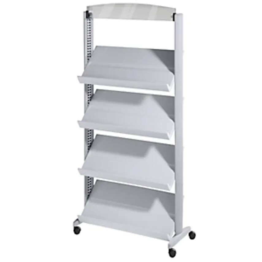 Paperflow Brochure Display Stand Polystyrene - For 12 X A4 - Aluminium Silver/Al