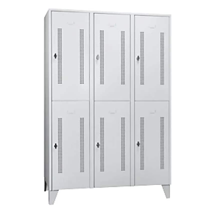 WOLF Steel Locker With Stud Feet - Half-Height Compartments - Perforated Metal D