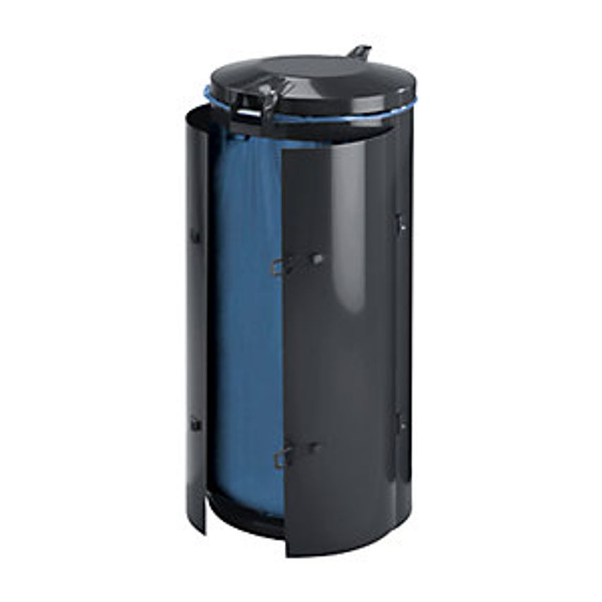 VAR Sheet Steel Waste Collector, For Capacity 120 L, With Double Doors, Charcoal