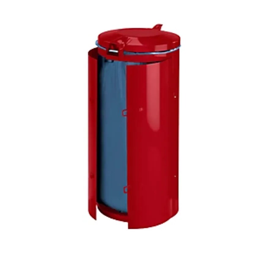 VAR Sheet Steel Waste Collector, For Capacity 120 L, With Double Doors, Red With