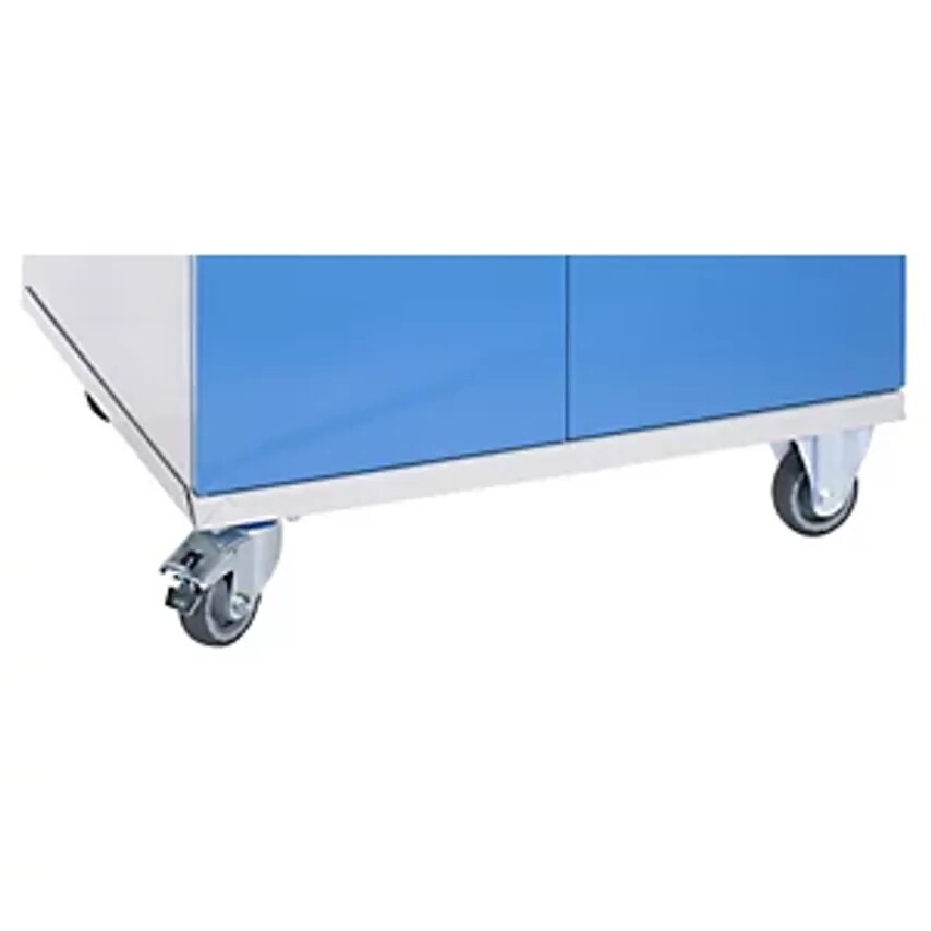 EUROKRAFTpro Wheel Set, With Push Handle, 2 Fixed Castors, 2 Swivel Castors