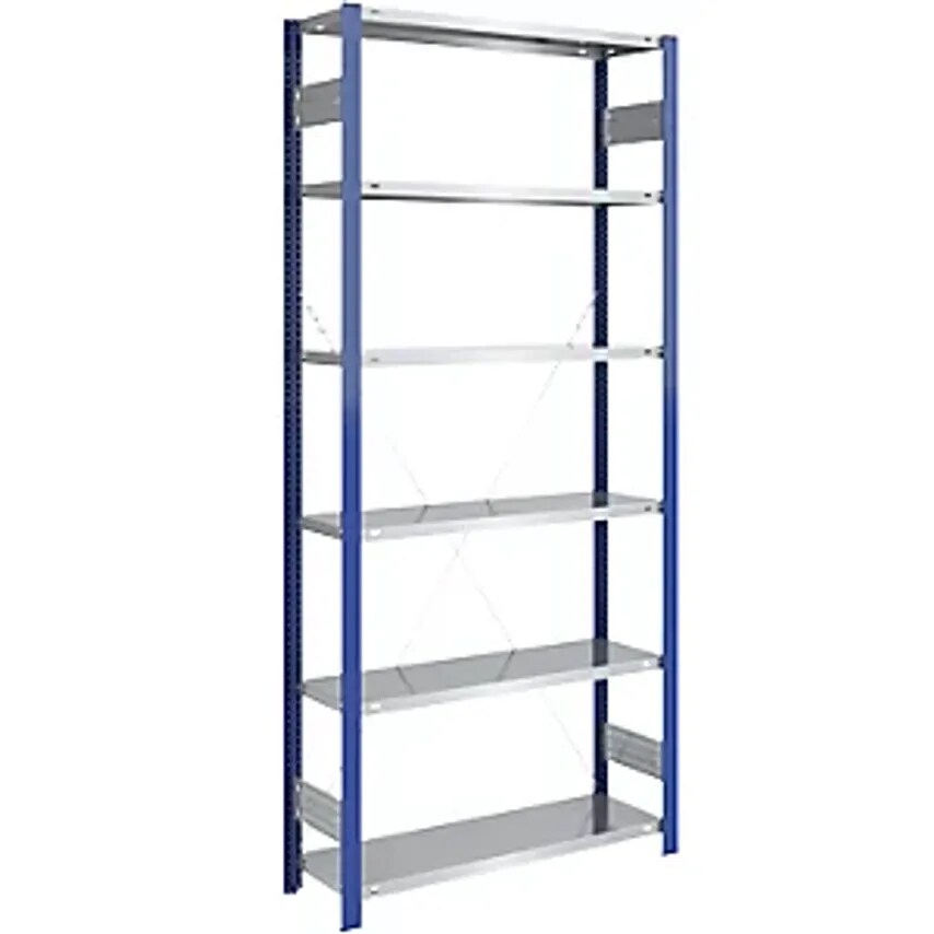 EUROKRAFTpro Boltless Storage Shelving Unit - Uprights In Blue - Zinc Plated She
