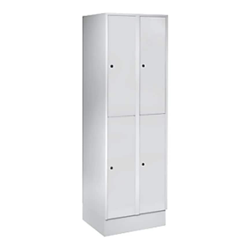 WOLF Cloakroom Locker With Plinth, HxWxD 1800 X 600 X 500mm, 4 Compartments, Lig