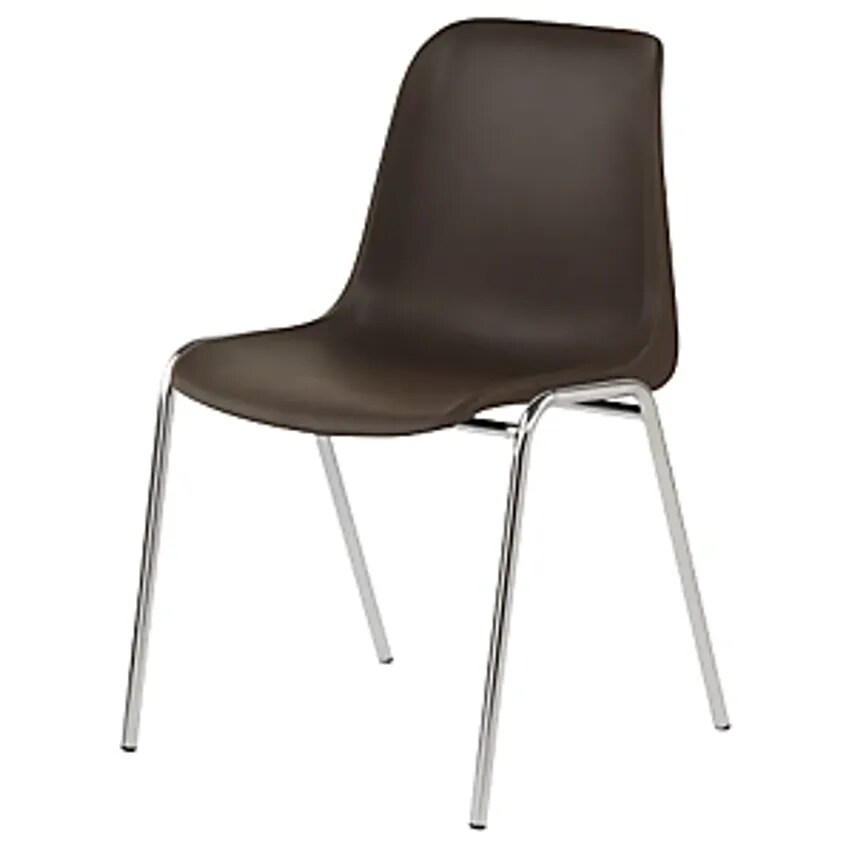 MalscherSitzMbel EUROPA Plastic Stacking Chair, Uncushioned, Brown Seat, Pack Of