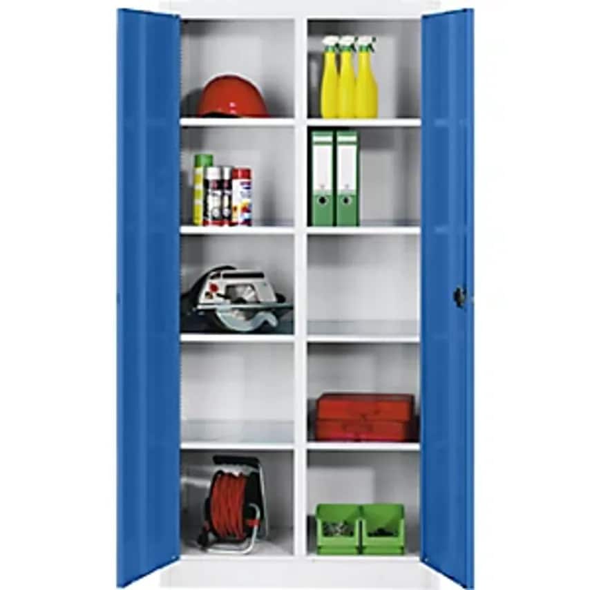 C&P Storage Cupboard Sheet Steel - 8 Shelves - HxWxD 1950 X 930 X 500mm, Gentian